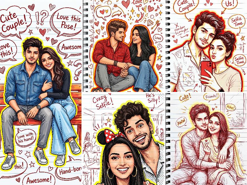 Gemini notebook drawing ai photo editing prompts for couple free