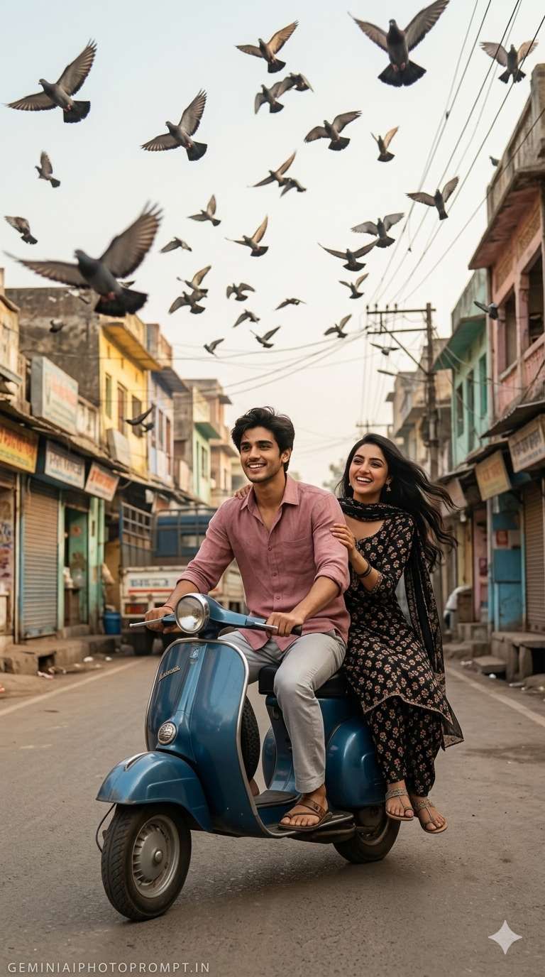 Gemini ai retro style couple photo online