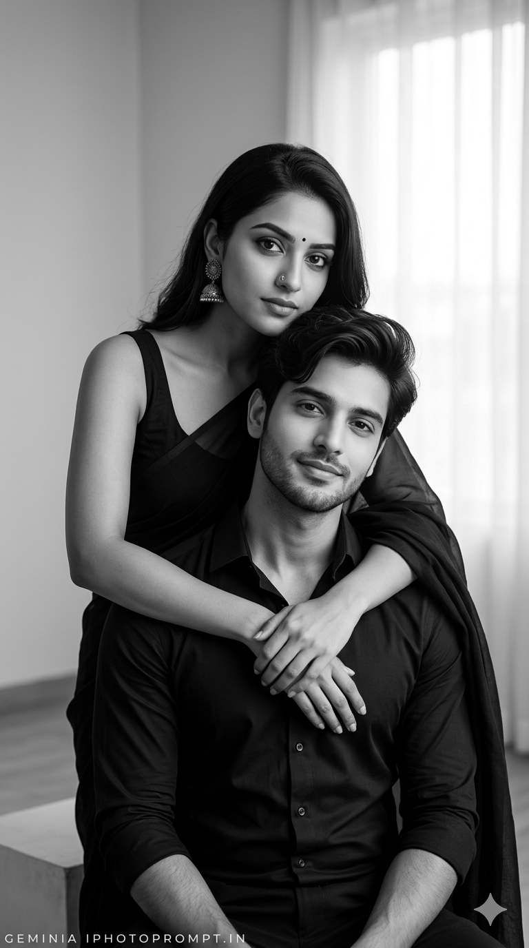 Prompt for Gemini AI retro style couple photo