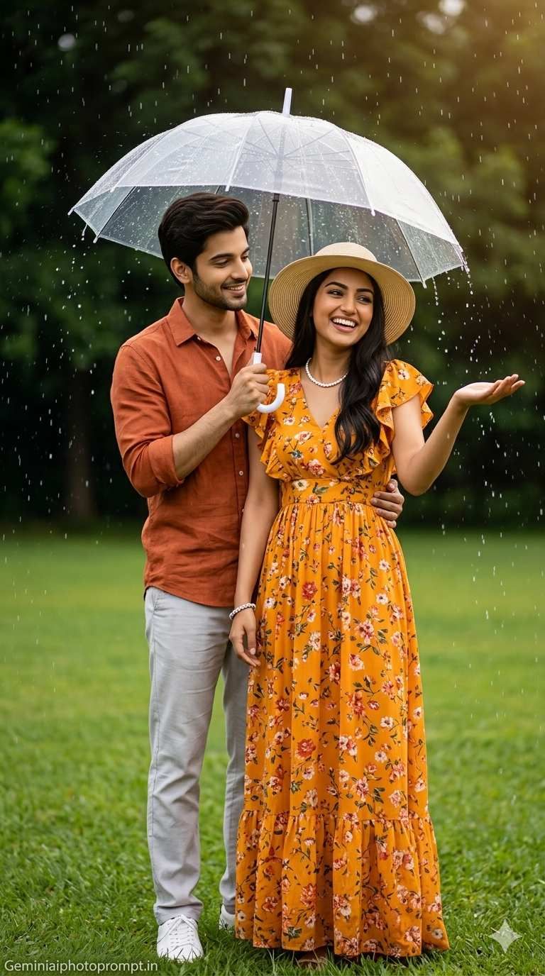 Couple rain prompt for Gemini AI