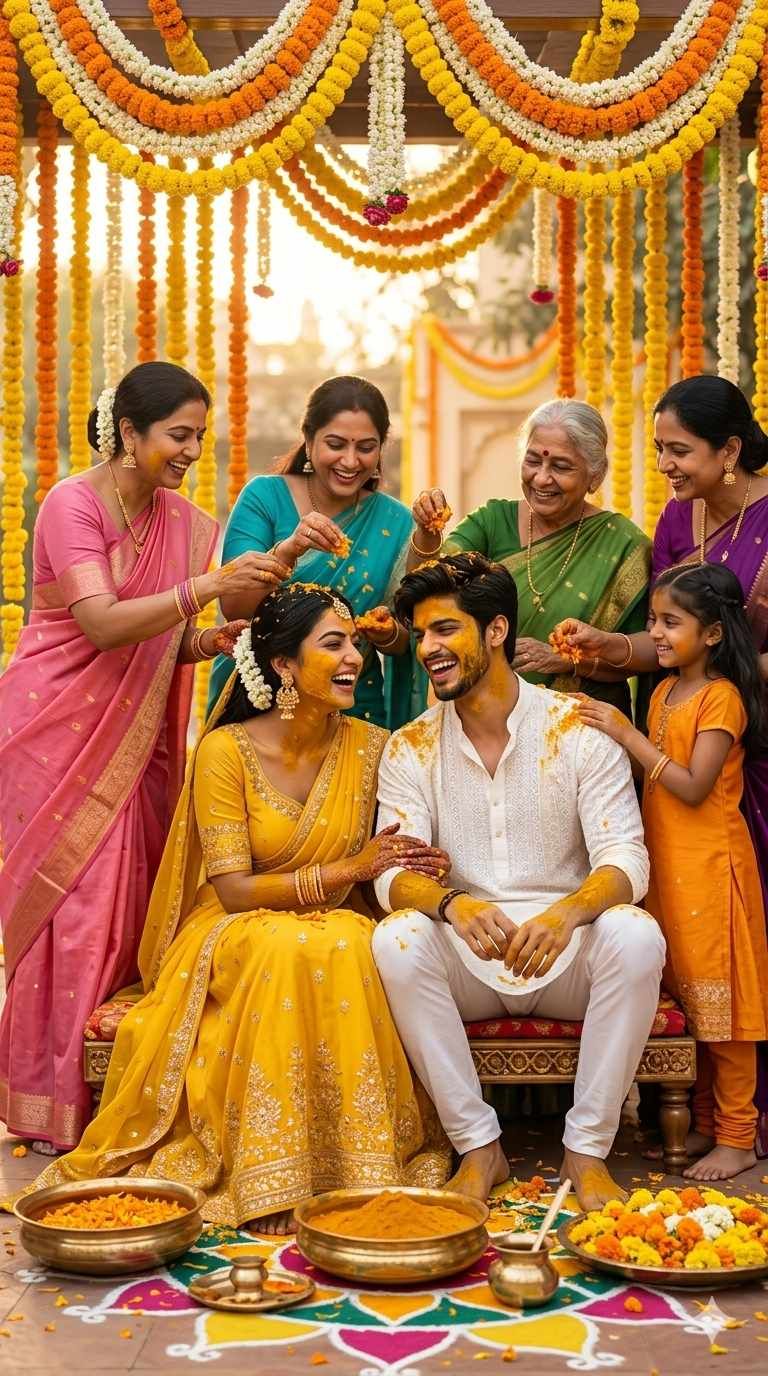 Couple haldi prompt ai photo