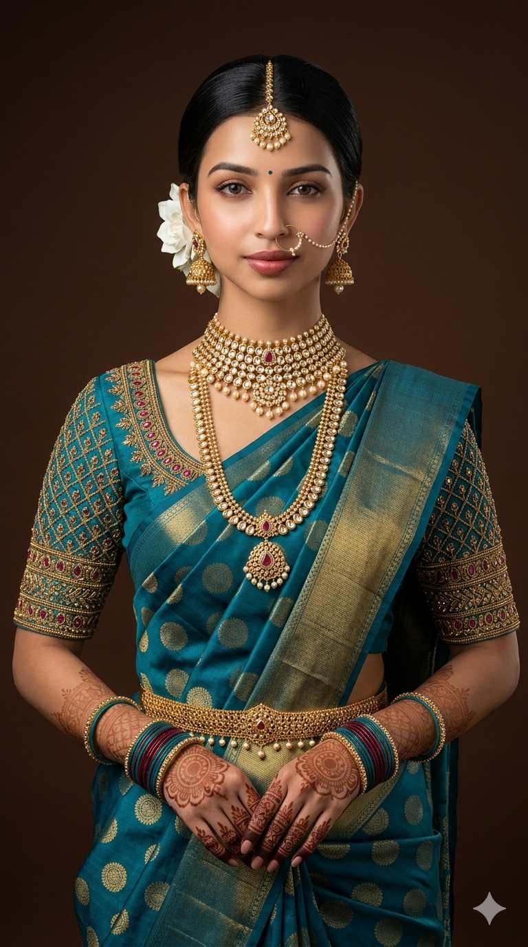 South Indian bride reception look