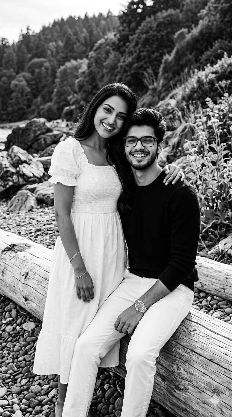 Couple prompt for gemini ai black and white free