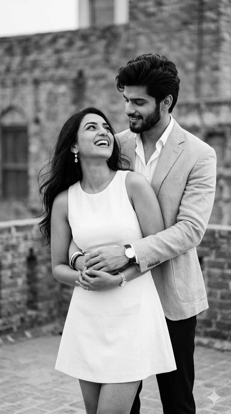 Couple prompt for gemini ai black and white aesthetic