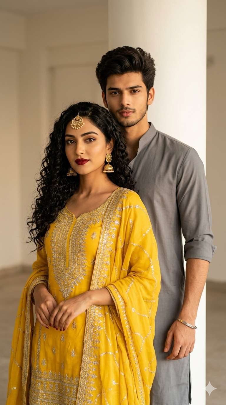 Romantic couple AI prompt Indian