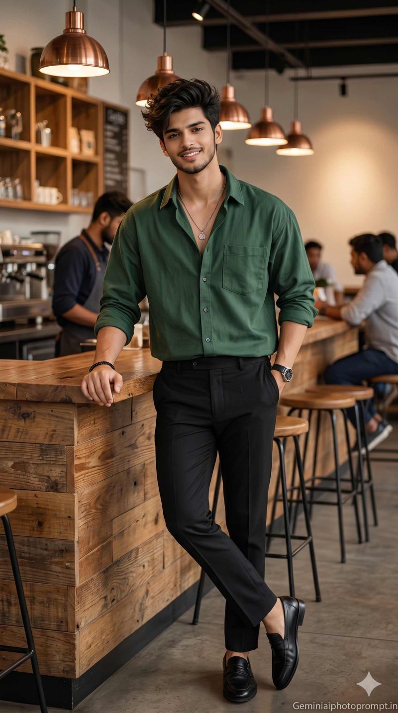 Restaurant look of a men gemini prompt free ai photo