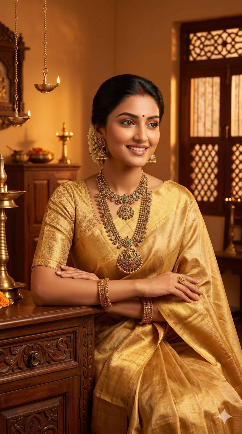 Retro style prompt for Gemini girl in saree