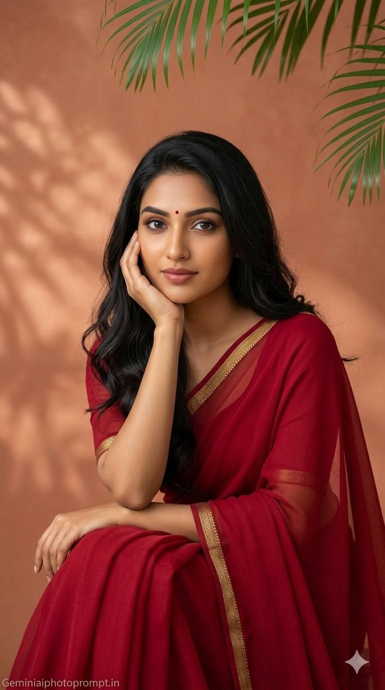 Retro style prompt for Gemini girl in saree