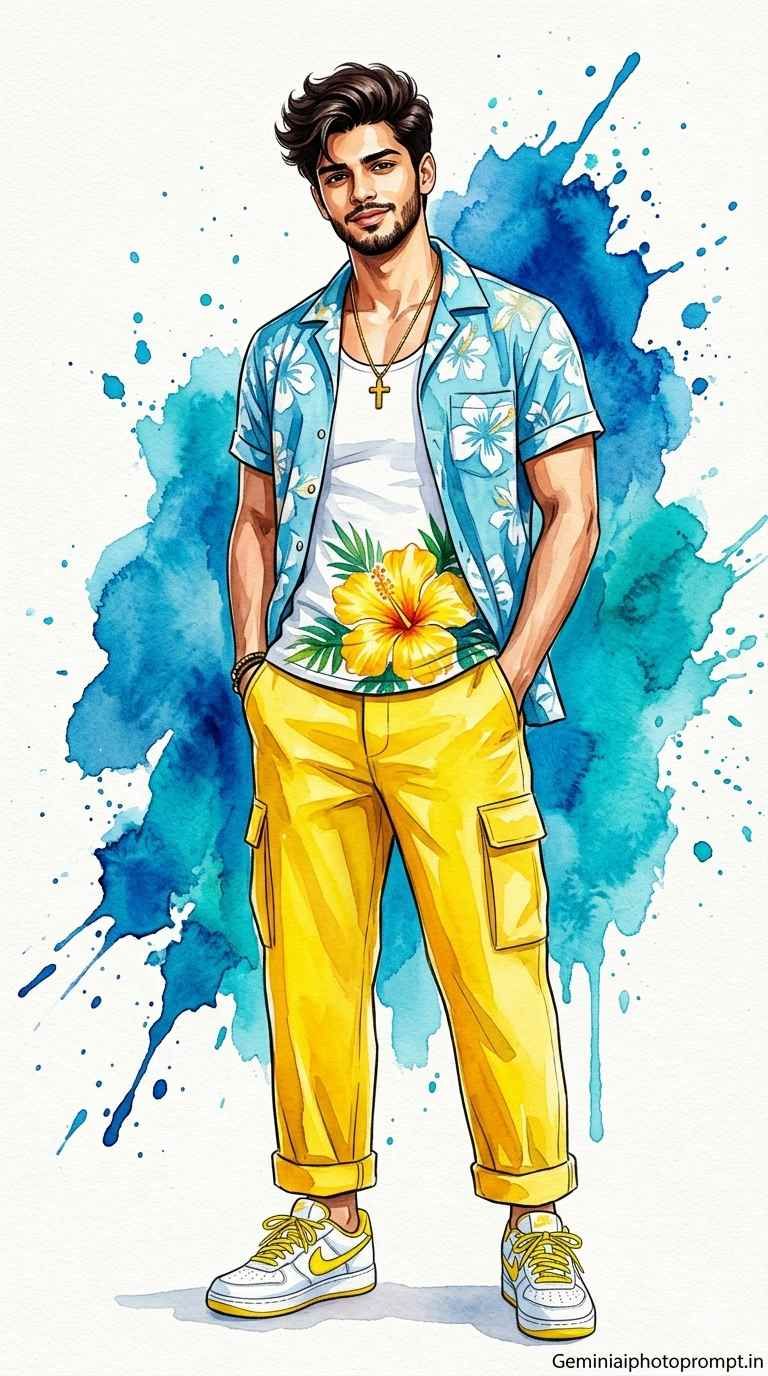 Men oil pastel casual gemini ai prompt free pdf free download