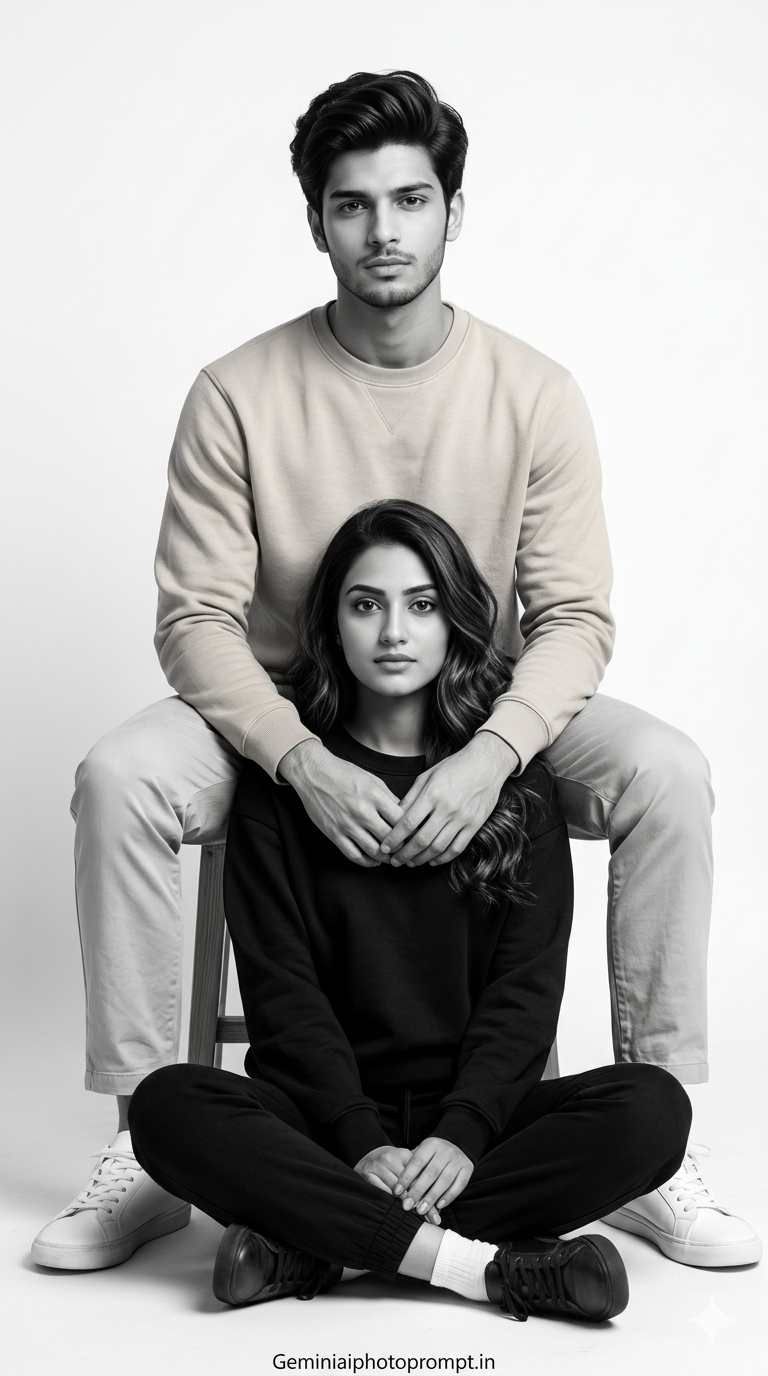 Black and white couple photo prompt