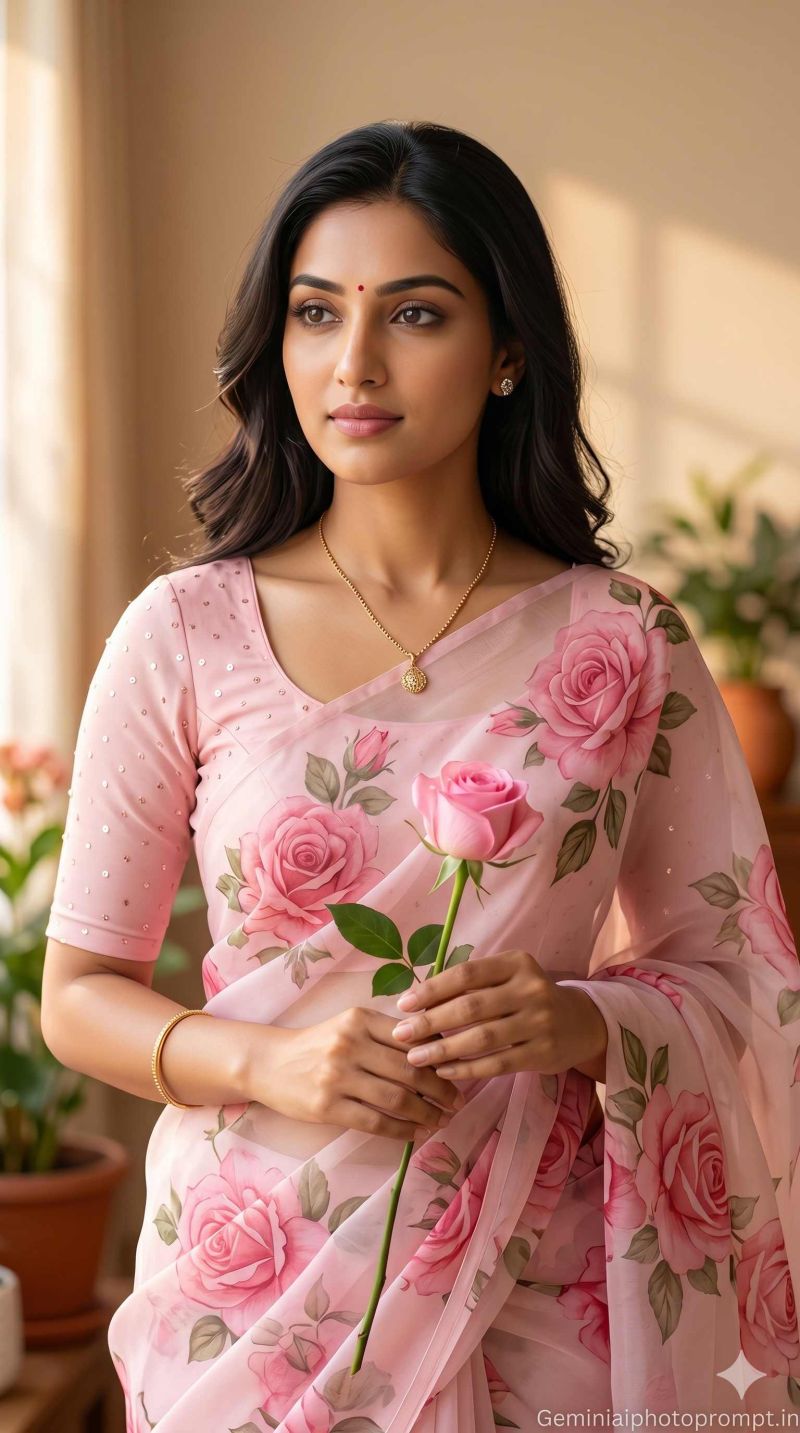 Saree look for women prompt simple chatgpt english
