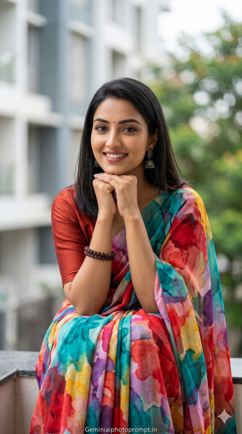 Prompt seen girl saree AI photo Editing
