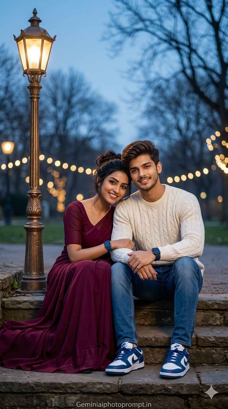 Romantic couple AI prompt Indian
